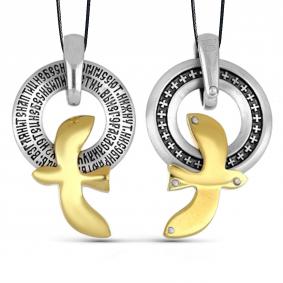 Православная подвеска из лимонного серебра на текстильном шнурке Иордань СМ-П-564 Птицы небесные СМ-П-564 Птицы небесные фото